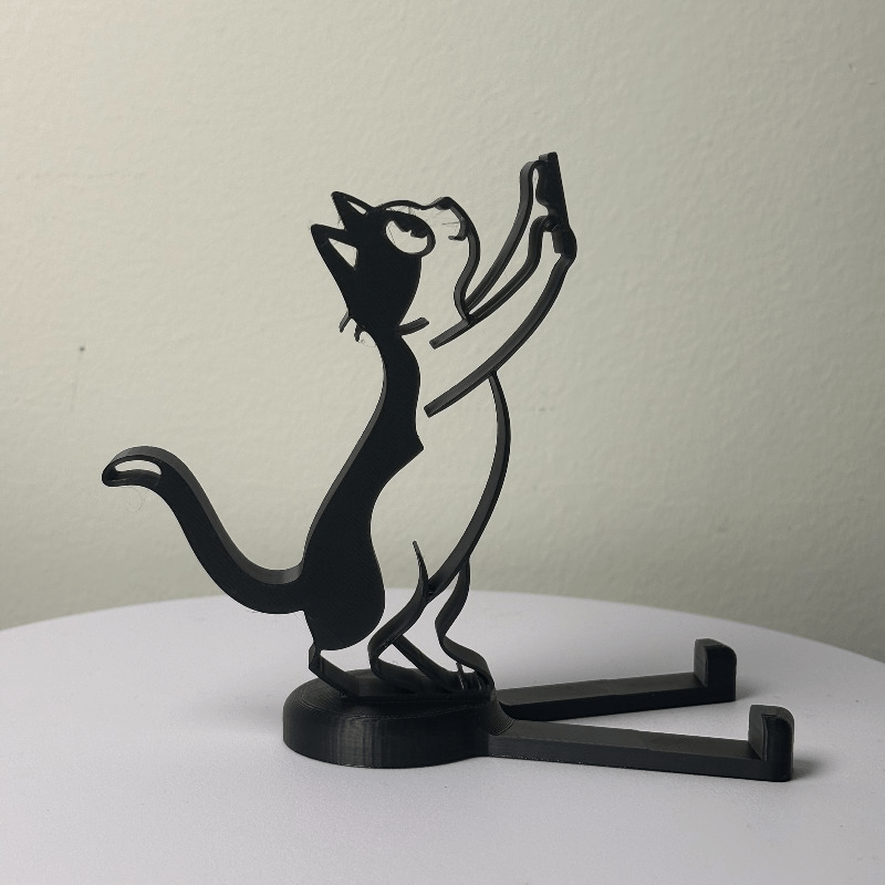 Abstract Hollow Line Cat Phone - Desk Phone Stand ulasan dan harga