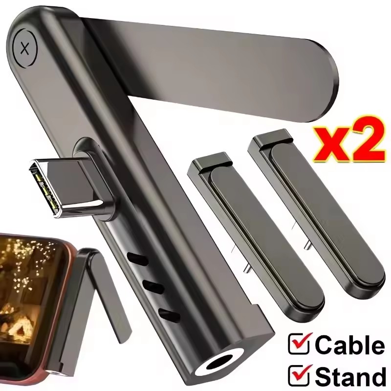 2/1PCS Portable USB C To 3.5mm - Desk Phone Stand ulasan dan harga