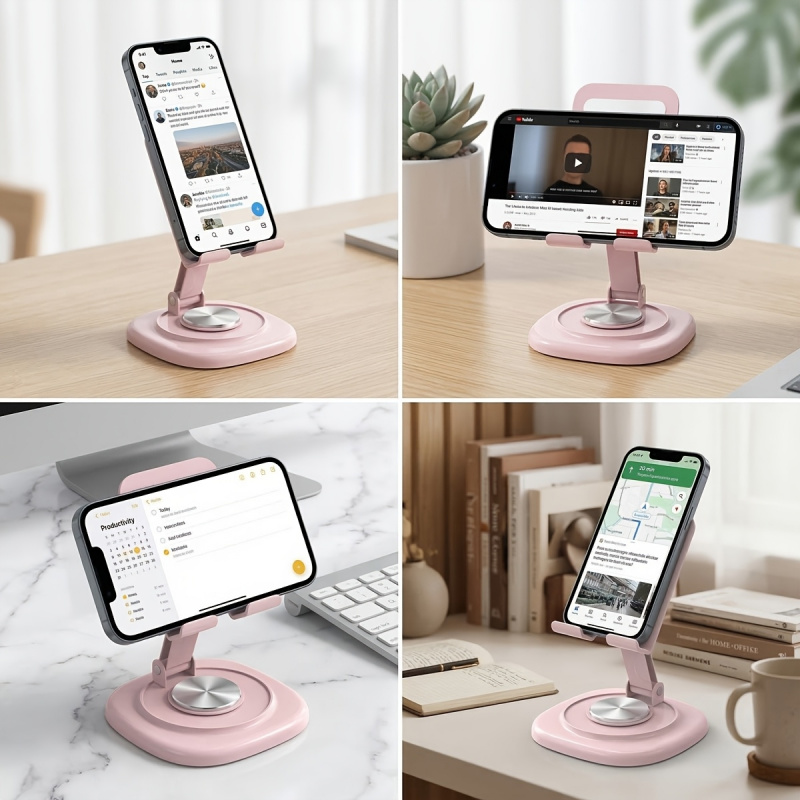 Macaron Desktop Metal Rotating - Desk Phone Stand ulasan dan harga